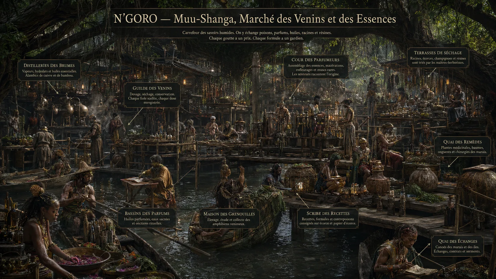 La cité-marché de Muu-Shanga, capitale des Cités N'Goro La cité-marché de Muu-Shanga, capitale des Cités N'Goro