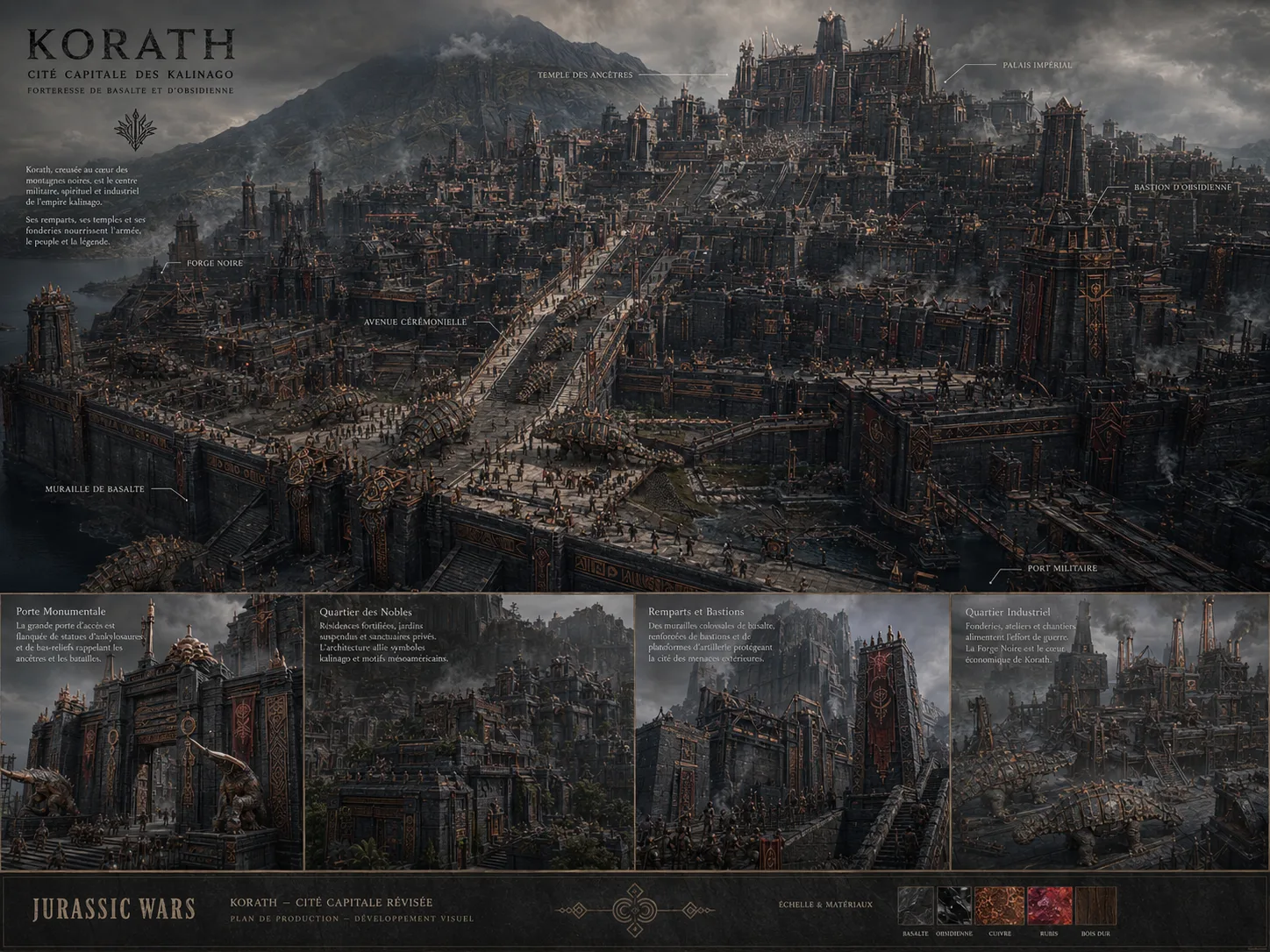 La cité-capitale de la Dictature de Korath encastrée dans les Montagnes Noires La cité-capitale de la Dictature de Korath encastrée dans les Montagnes Noires